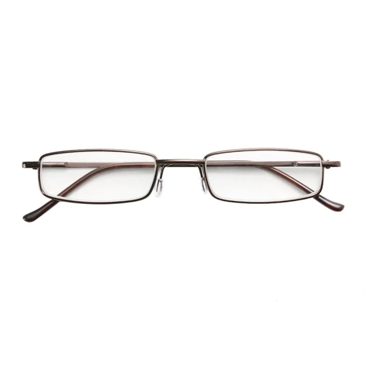 Reading Glasses Metal Spring Foot Portable Presbyopic Glasses with Tube Case  1.50D(Red)