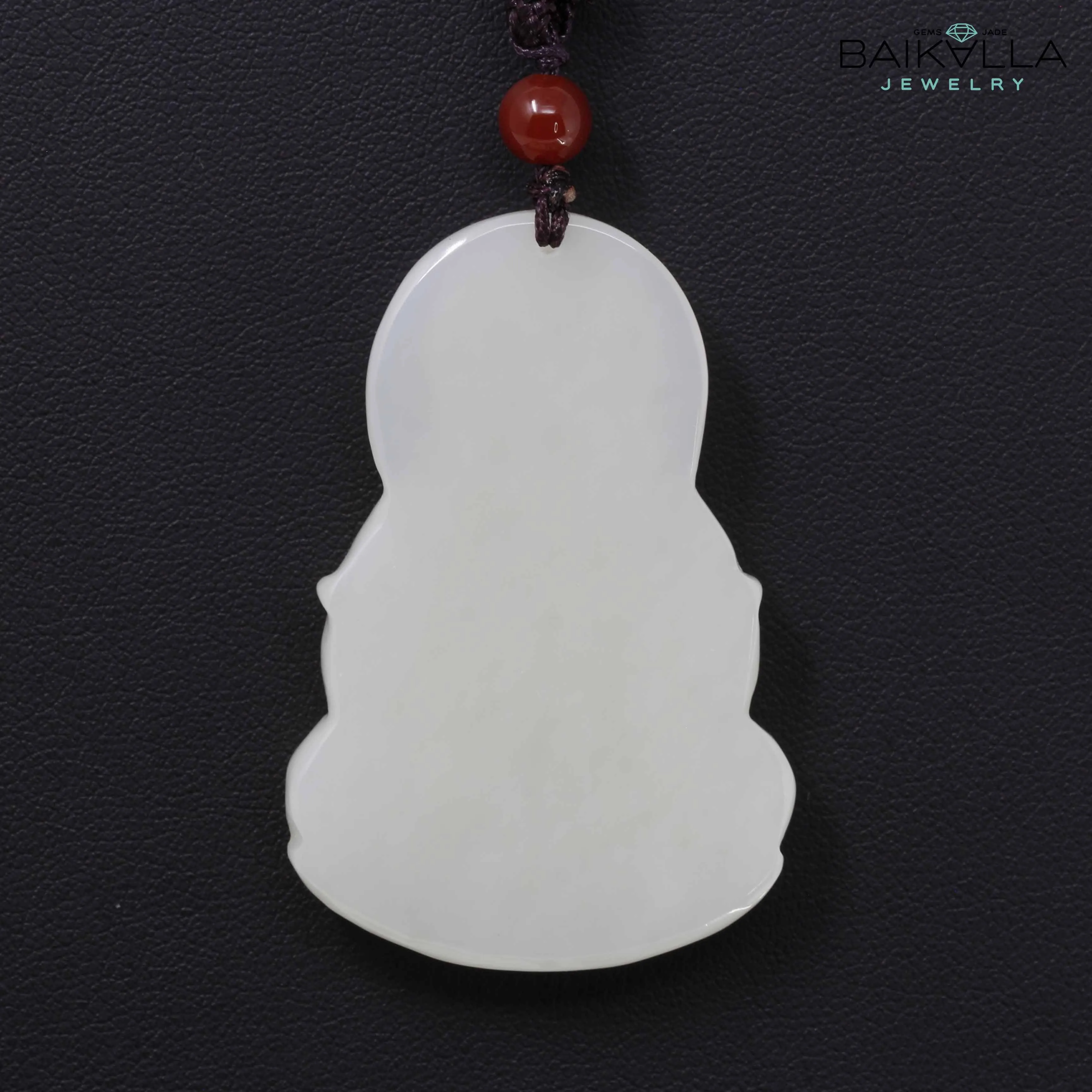 RealJade® "Guan Yin" Genuine HeTian White Nephrite Jade Guanyin Pendant Necklace