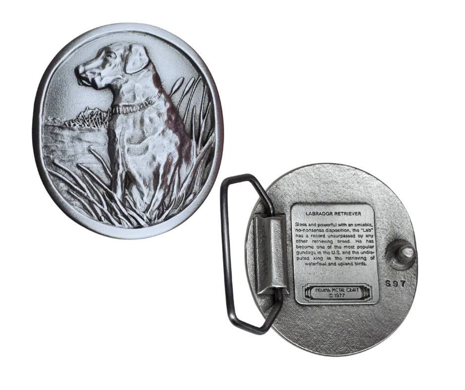 Retriever Belt Buckle Pewter