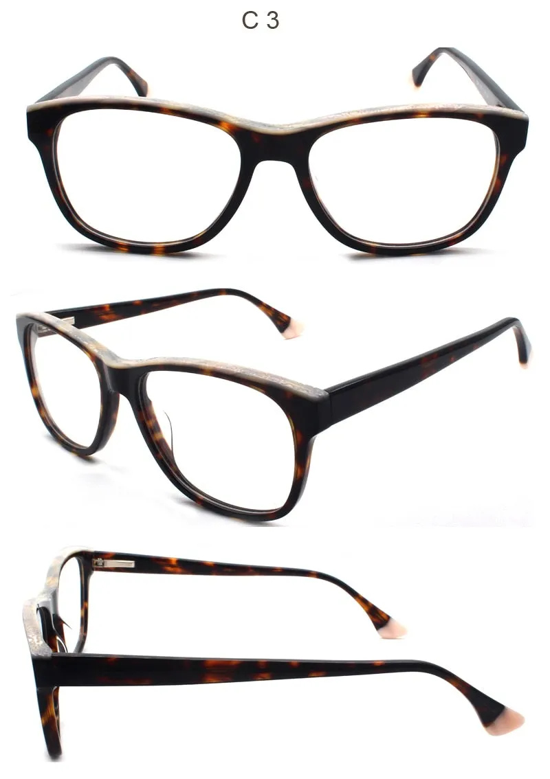 Reven Jate Unisex Full Rim Square Acetate Eyeglasses 8040