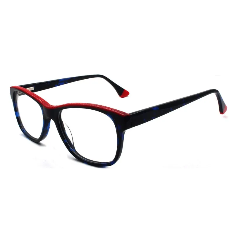 Reven Jate Unisex Full Rim Square Acetate Eyeglasses 8040