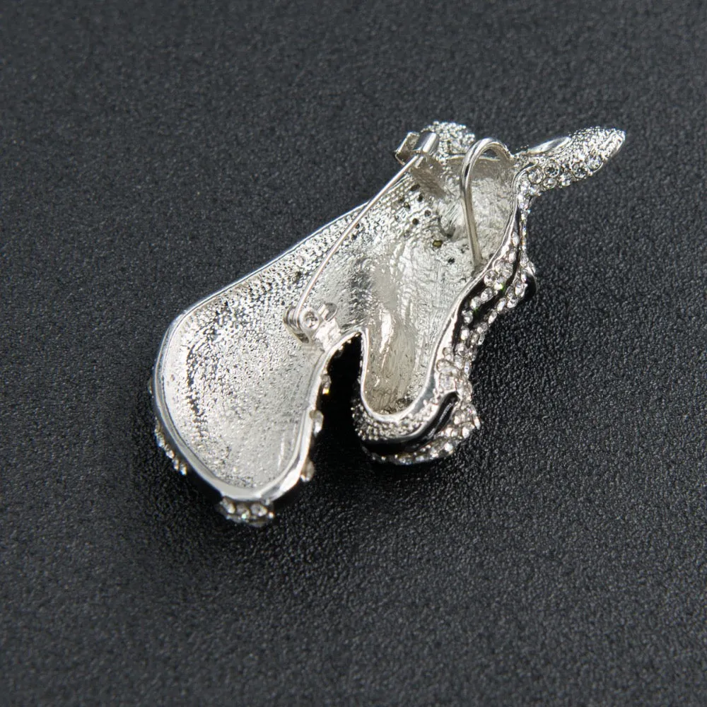 Rhinestone Crystals Zebra Head Brooch Pins  FA5065