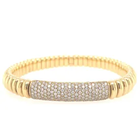 Ribbed Diamond Bar Stretch Bracelet