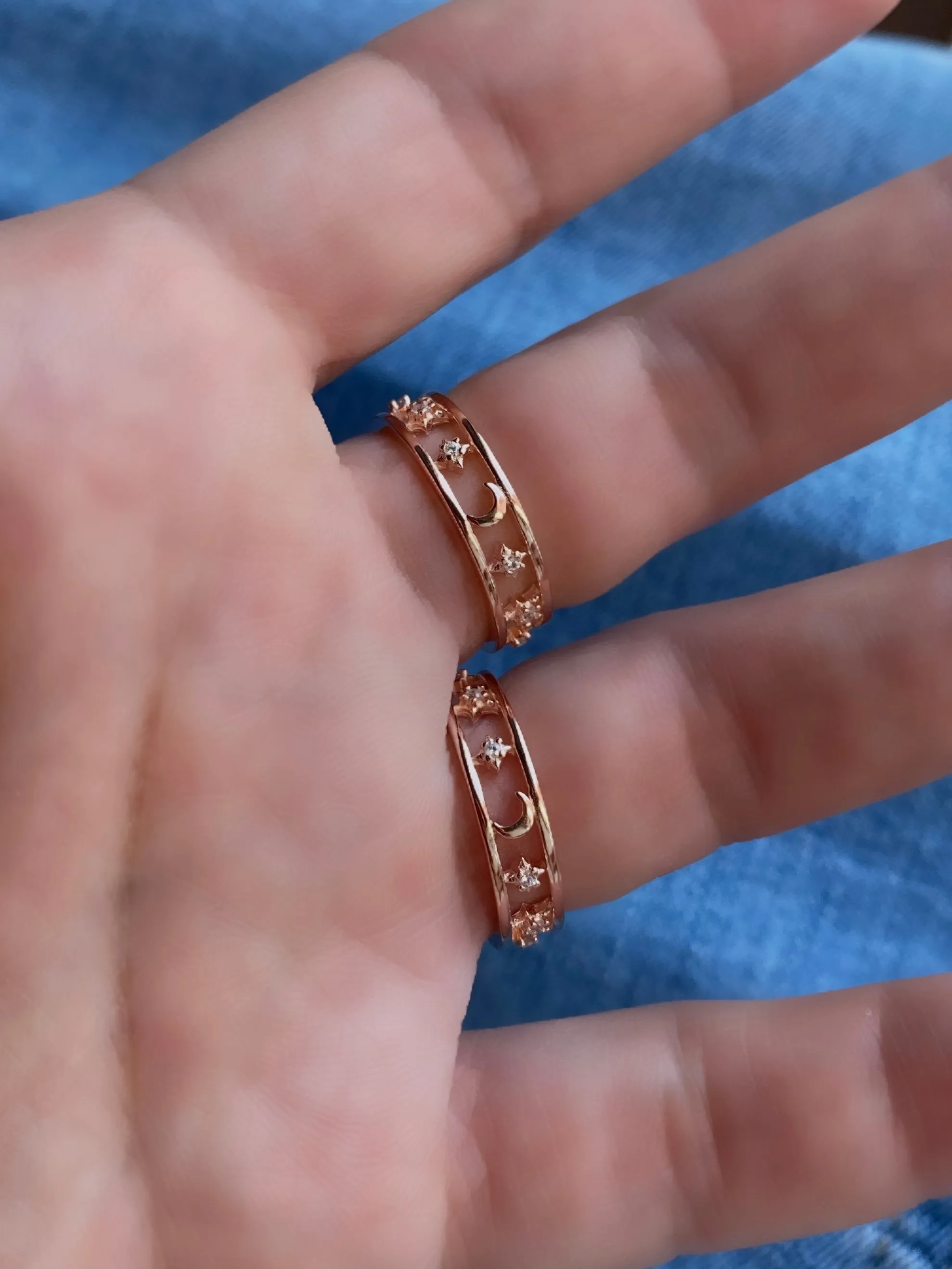 Ring with moon and stars