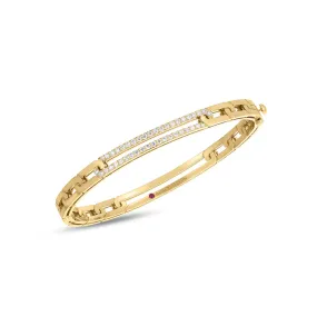 Roberto Coin Navarra Yellow Gold Diamond Bangle