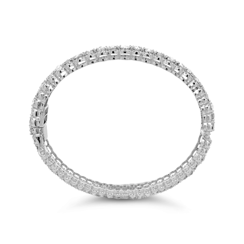 Rose Cut Oval Diamond Bangle Bracelet