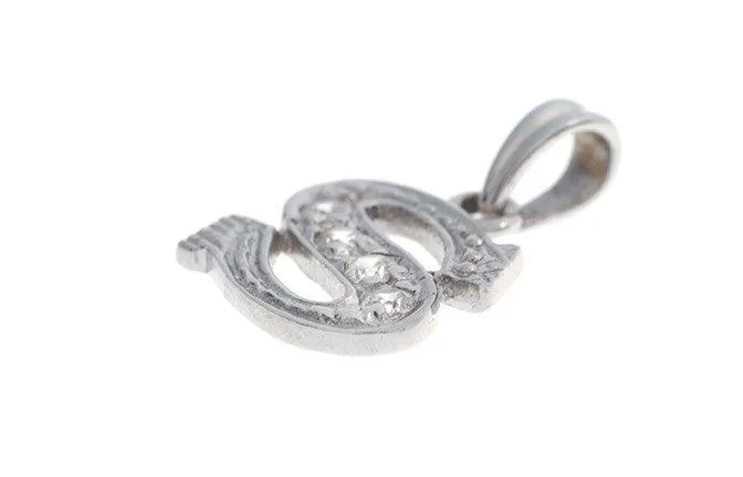 'S' Initial Pendant 18ct White Gold Cubic Zirconia (1.19g) P-5567