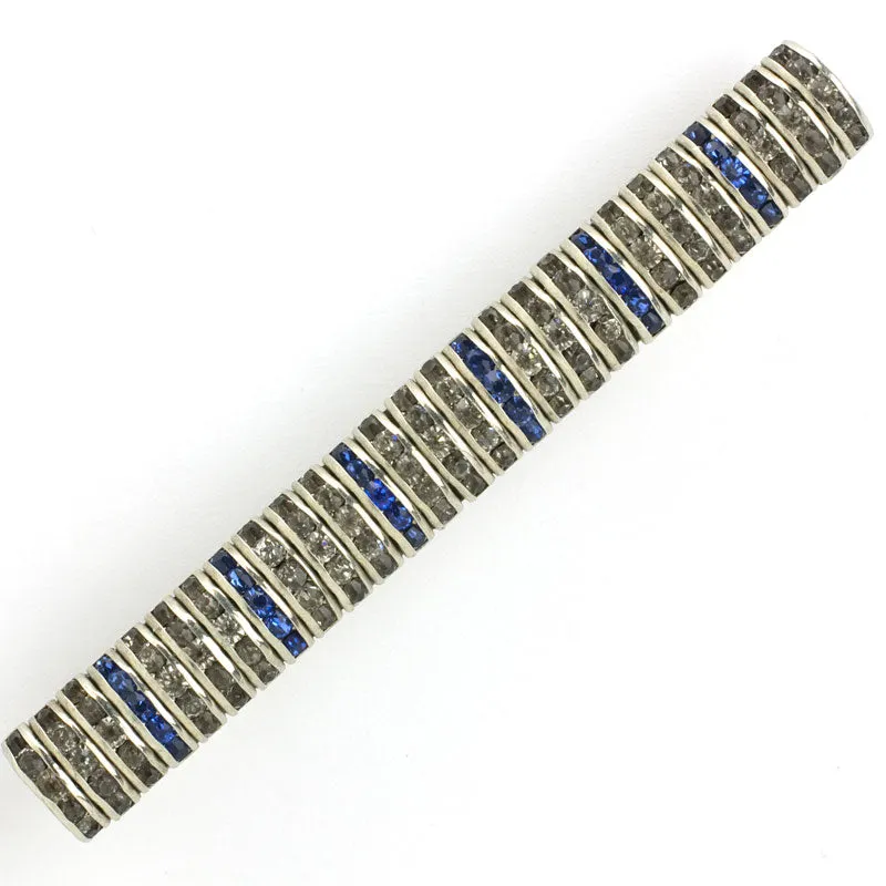 Sapphire Brooch with Diamantés by Schreiber & Hiller