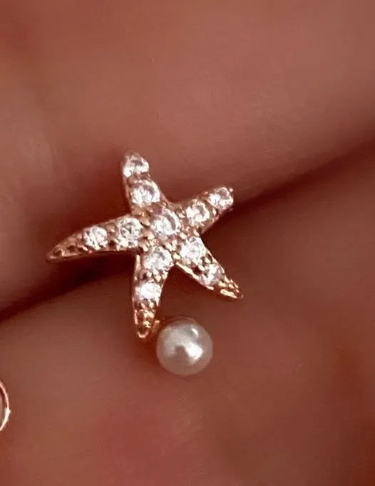 Sea Shell stud with mother of pearl