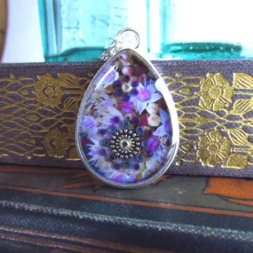 Sedum  - silver plated pendant and necklace