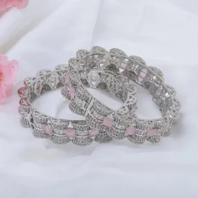 Selma - Openable Silver Pink Bangles