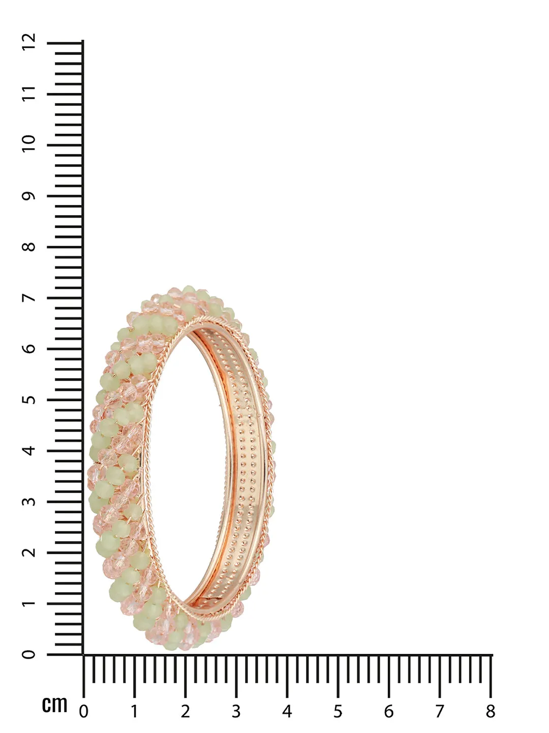Set Of 2 Rose Gold Plated Crystal-Beaded Bangles