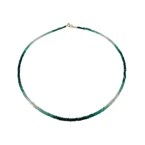 Shaded Emerald Heishi Cut Necklace