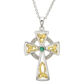 ShanOre Diamond and Emerald Celtic Trinity Cross