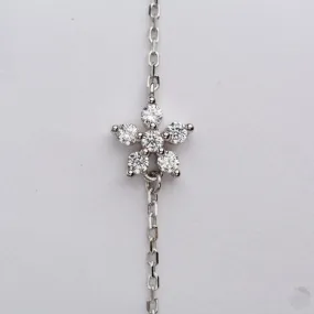 Shining Sterling Silver Bracelet with Zircon Star