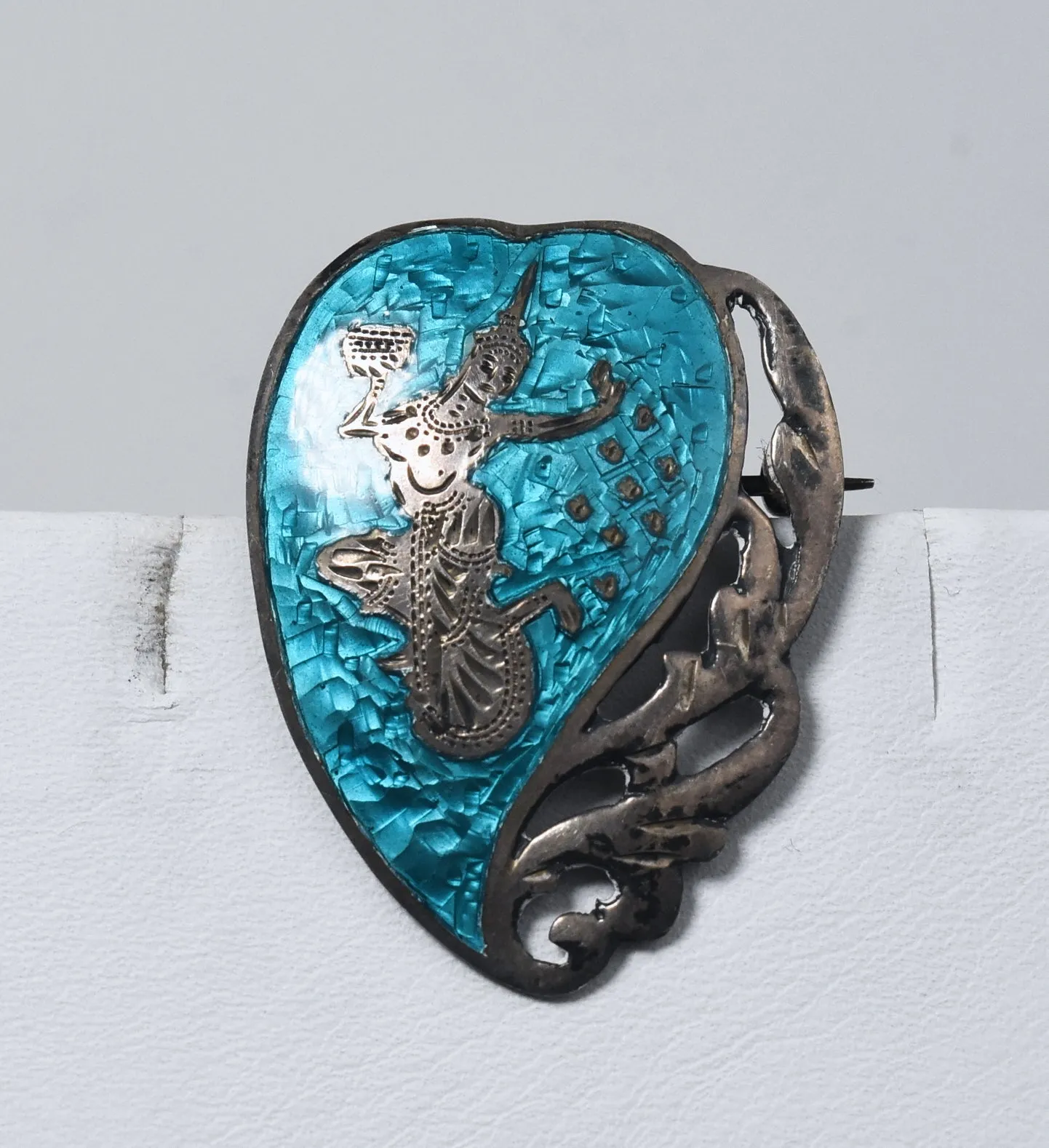 Siam Sterling Silver Enamel Dancer Brooch