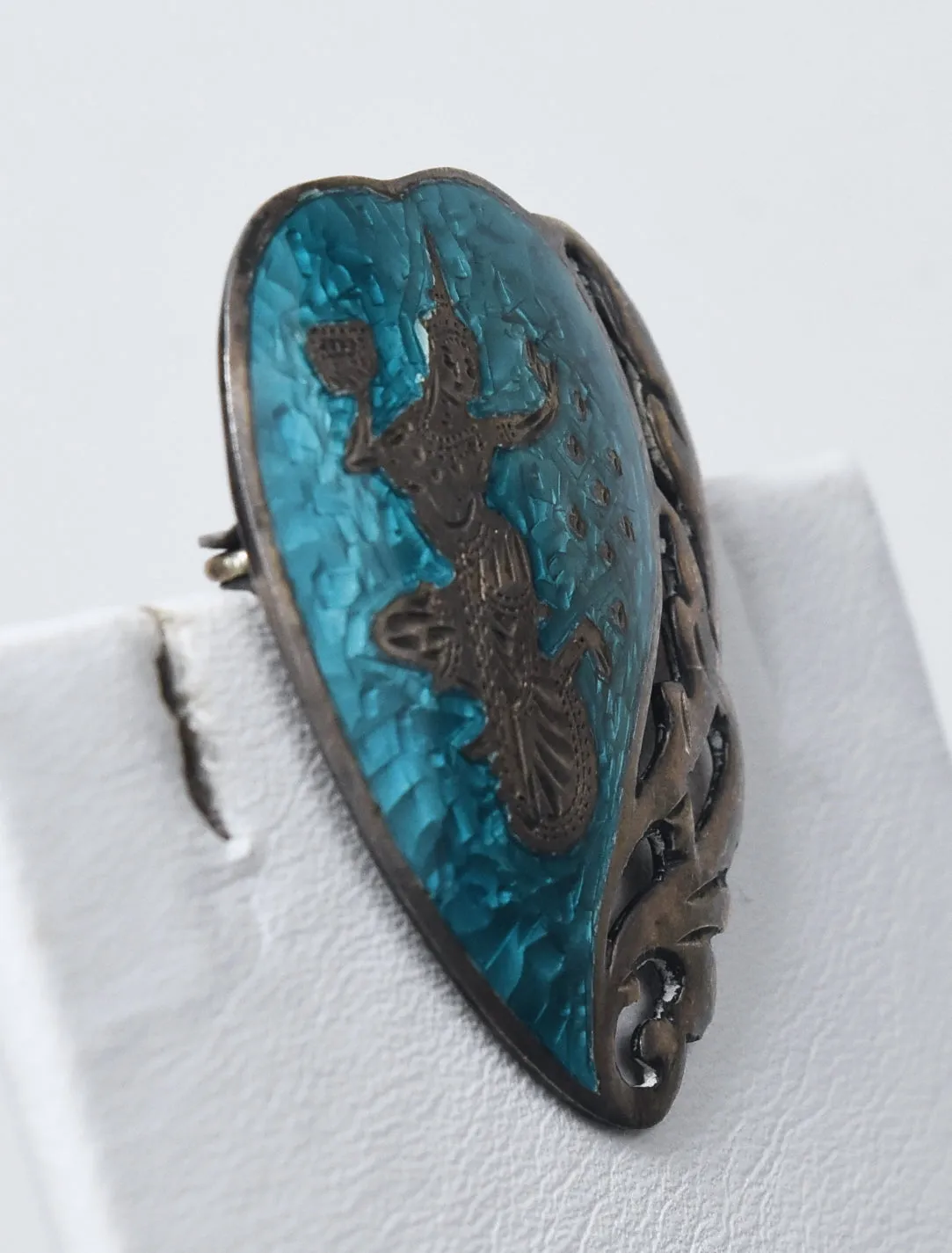 Siam Sterling Silver Enamel Dancer Brooch