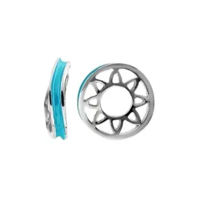 Silver & Turquoise Enamel Stacker Charm S428TQ