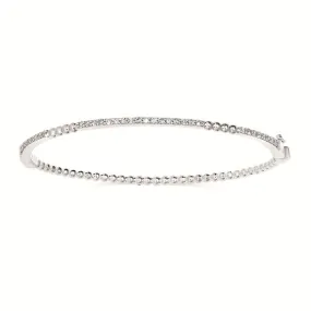 Silver Bangle with Diamonds