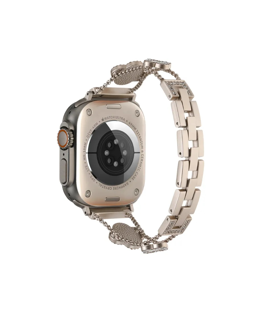 Silver Chrome Lucky Clover Watch Band