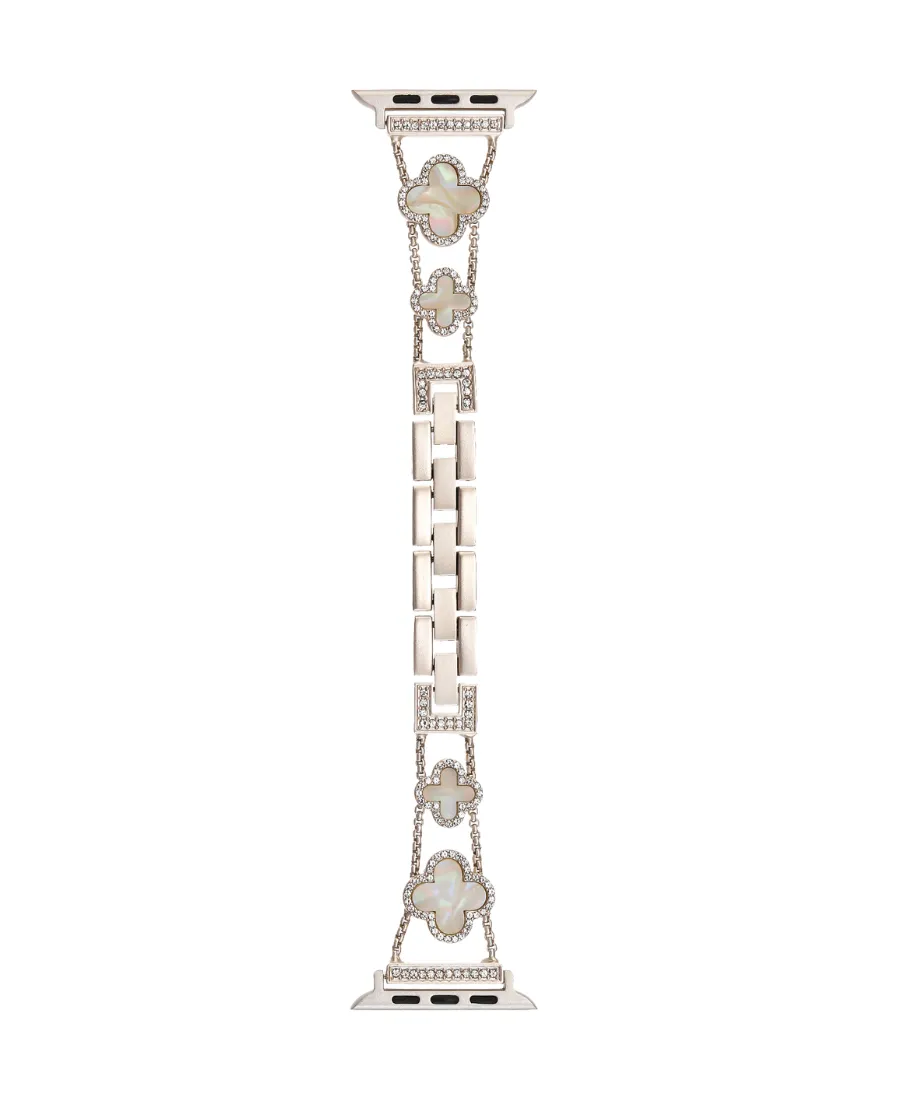 Silver Chrome Lucky Clover Watch Band