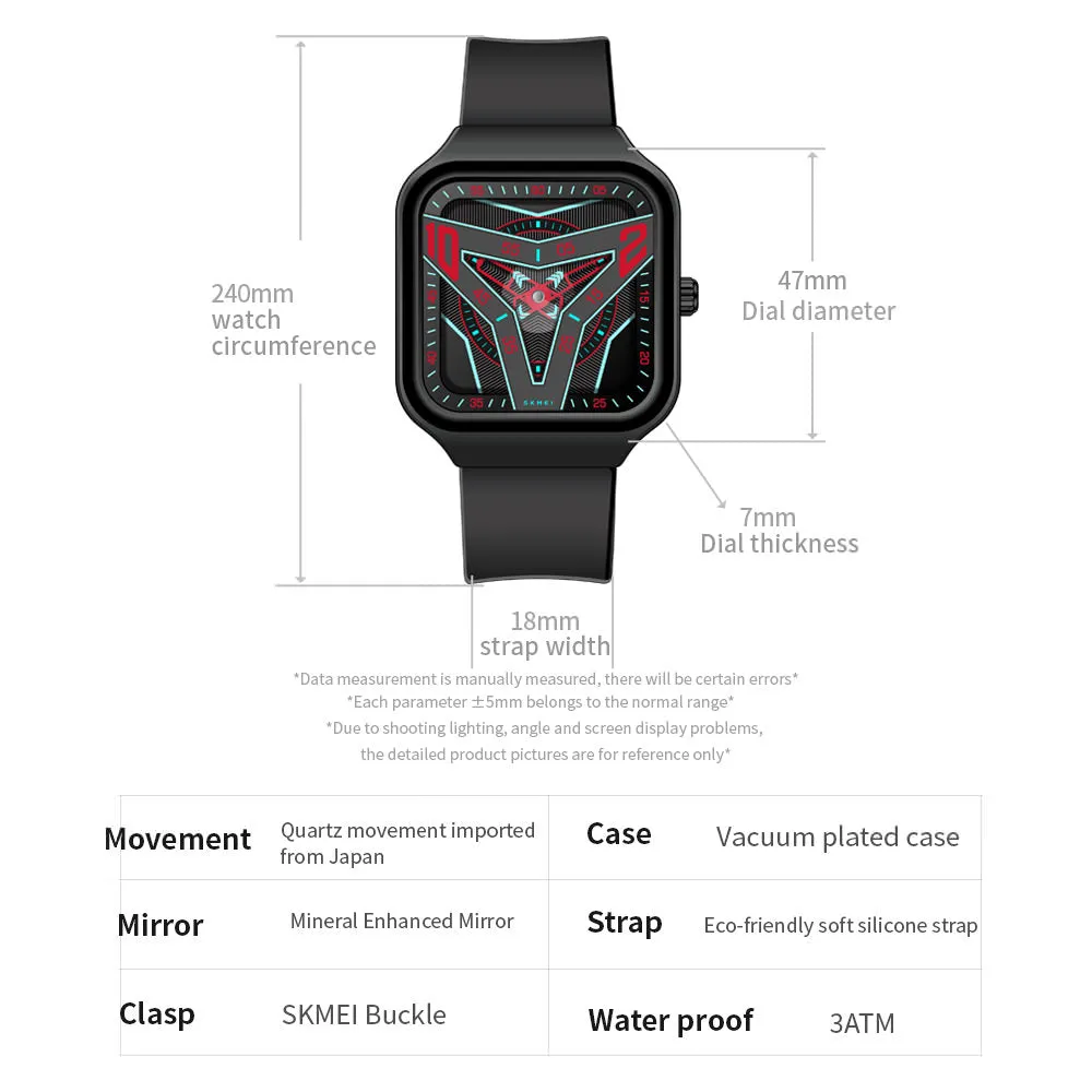 SKMEI Evolution 7102 Super Thin Square Watch 7mm w/ 3 ATM Waterproof