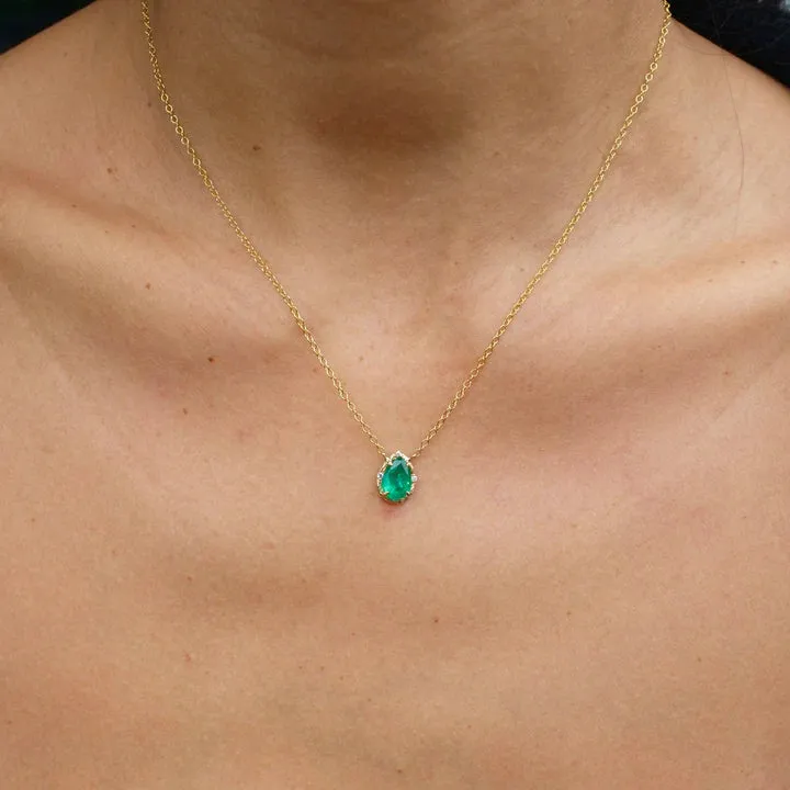 Small Emerald Pear Necklace