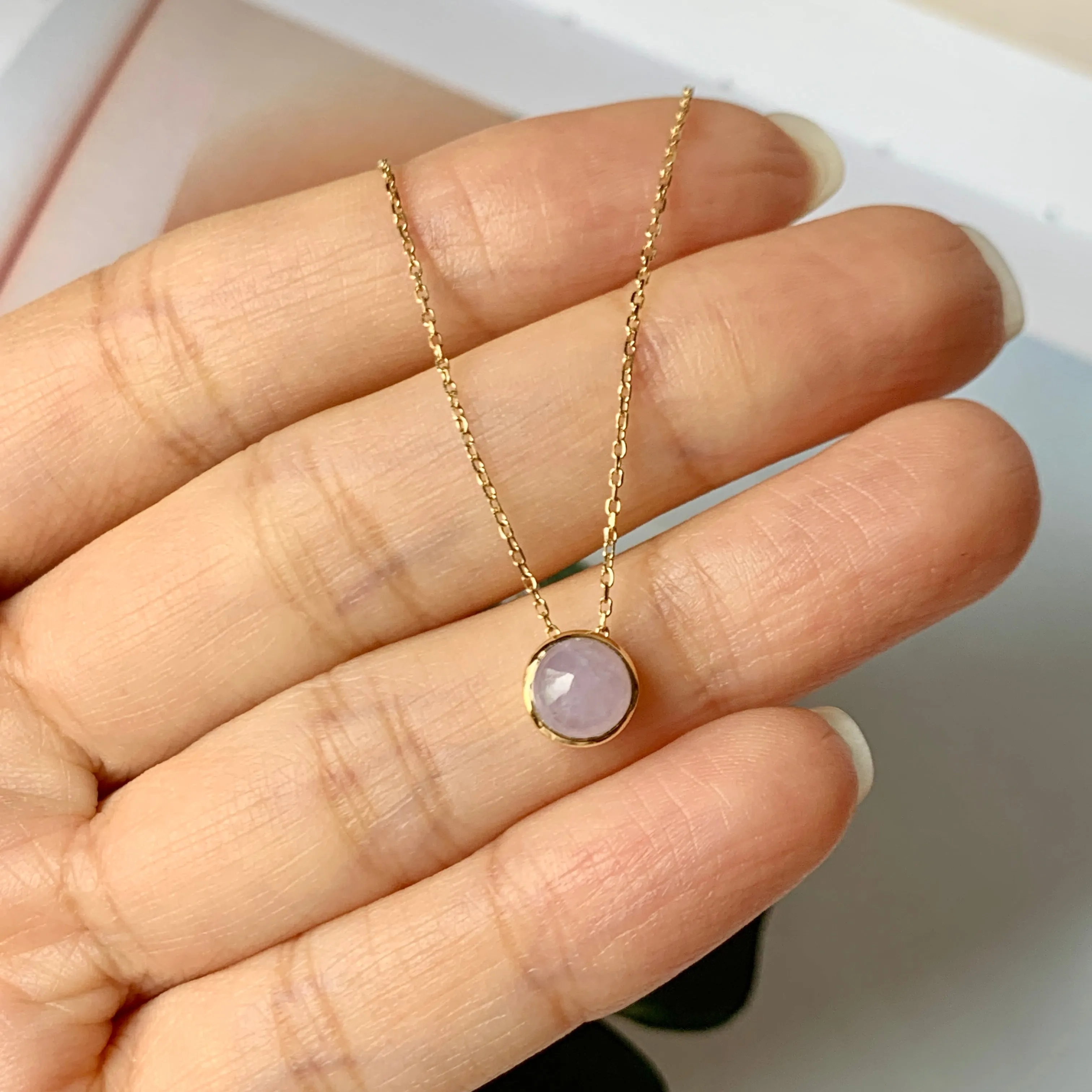 SOLD OUT: A-Grade Lavender Jadeite MINI.malist Pendant No.171847