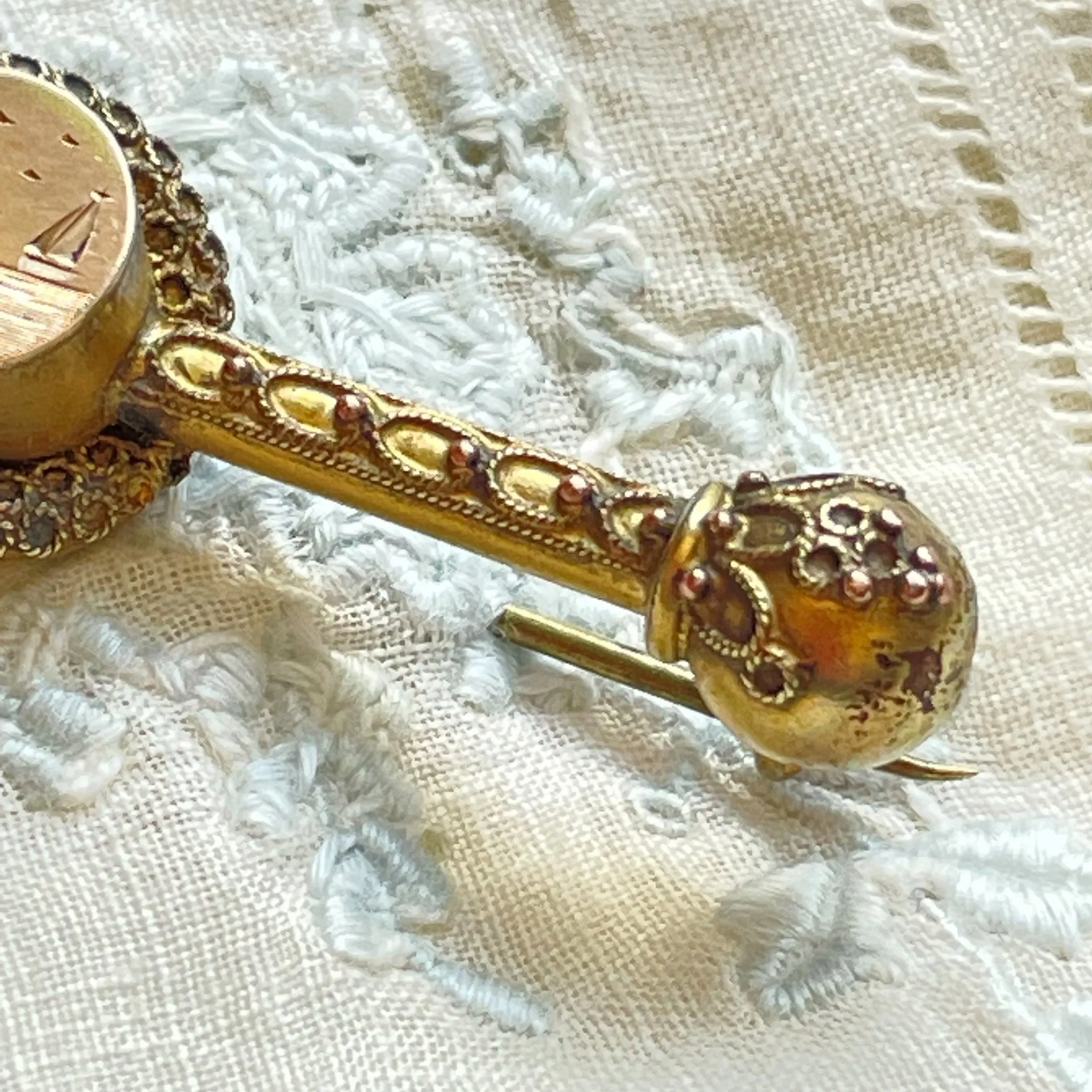 SOLD Vintage/Antique Edwardian/Victorian Brooch, Etched Landscape