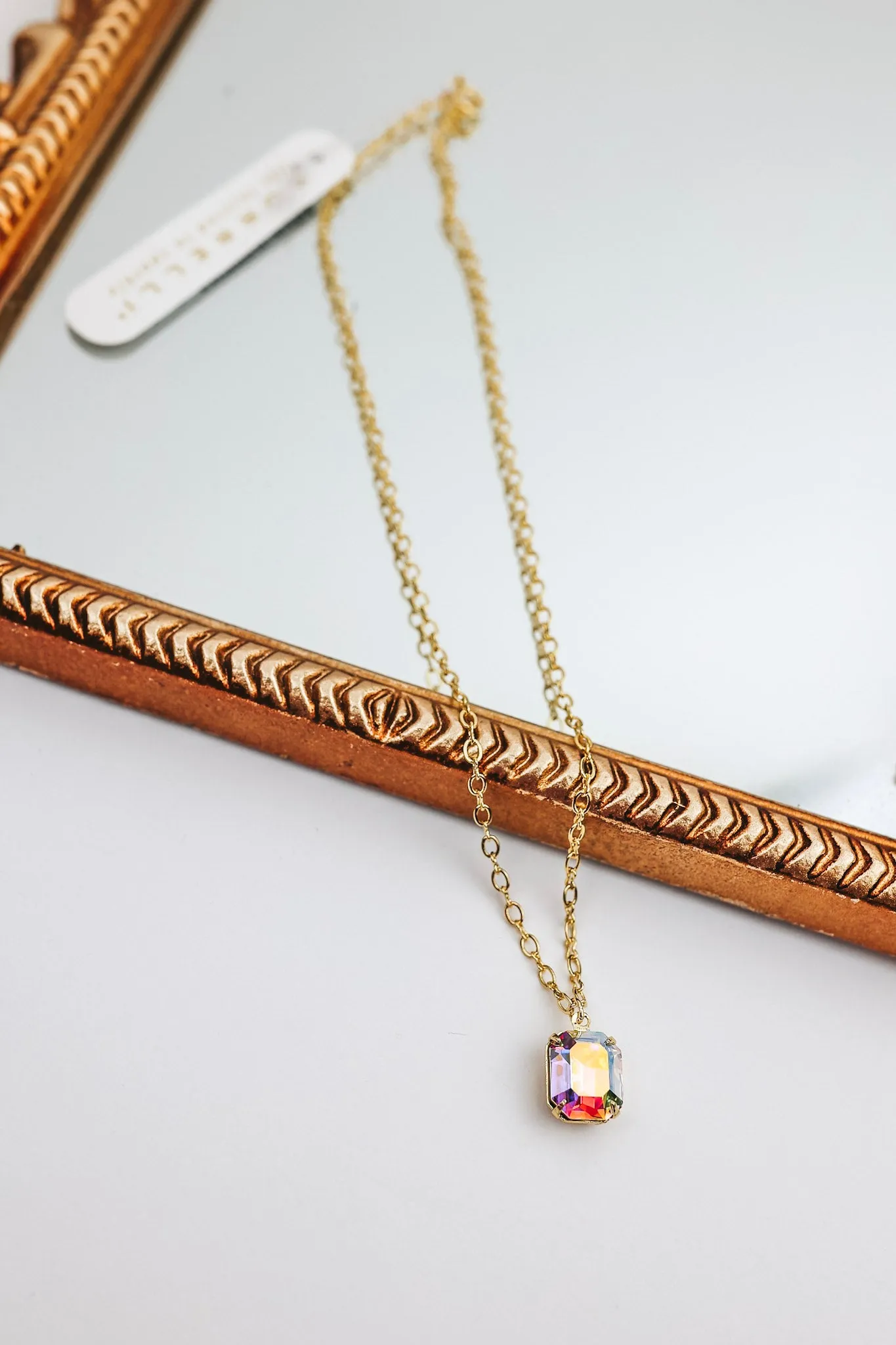 Sorrelli | Emmy Pendant Necklace in Bright Gold Tone and Aurora Borealis