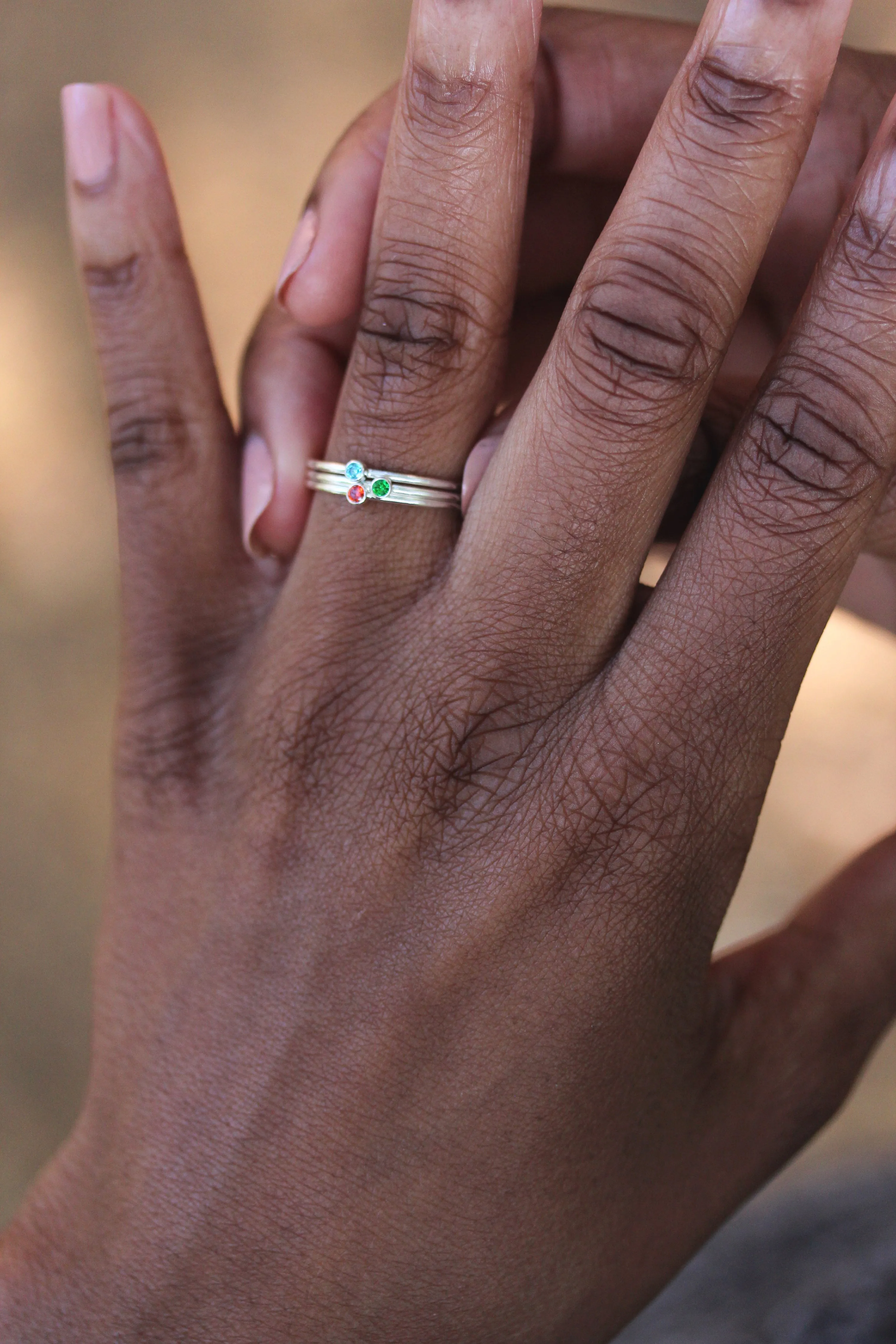 stacking birthstone ring {sterling silver}