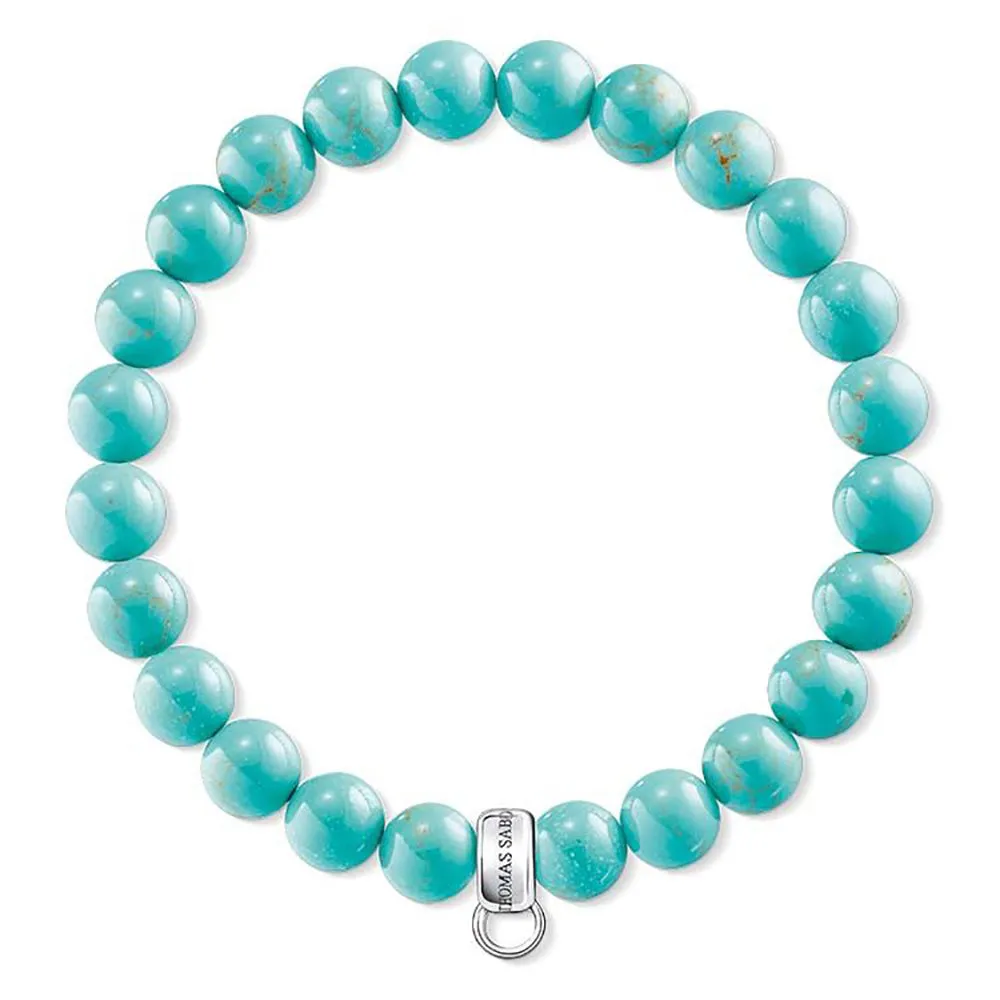 Sterling Silver Thomas Sabo Charm CLub Turquoise Bracelet 15.5cm