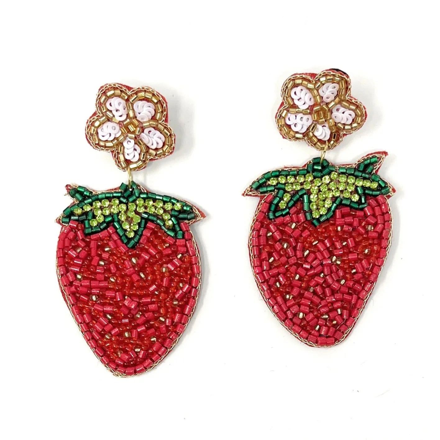 Strawberry Beaded Earrings