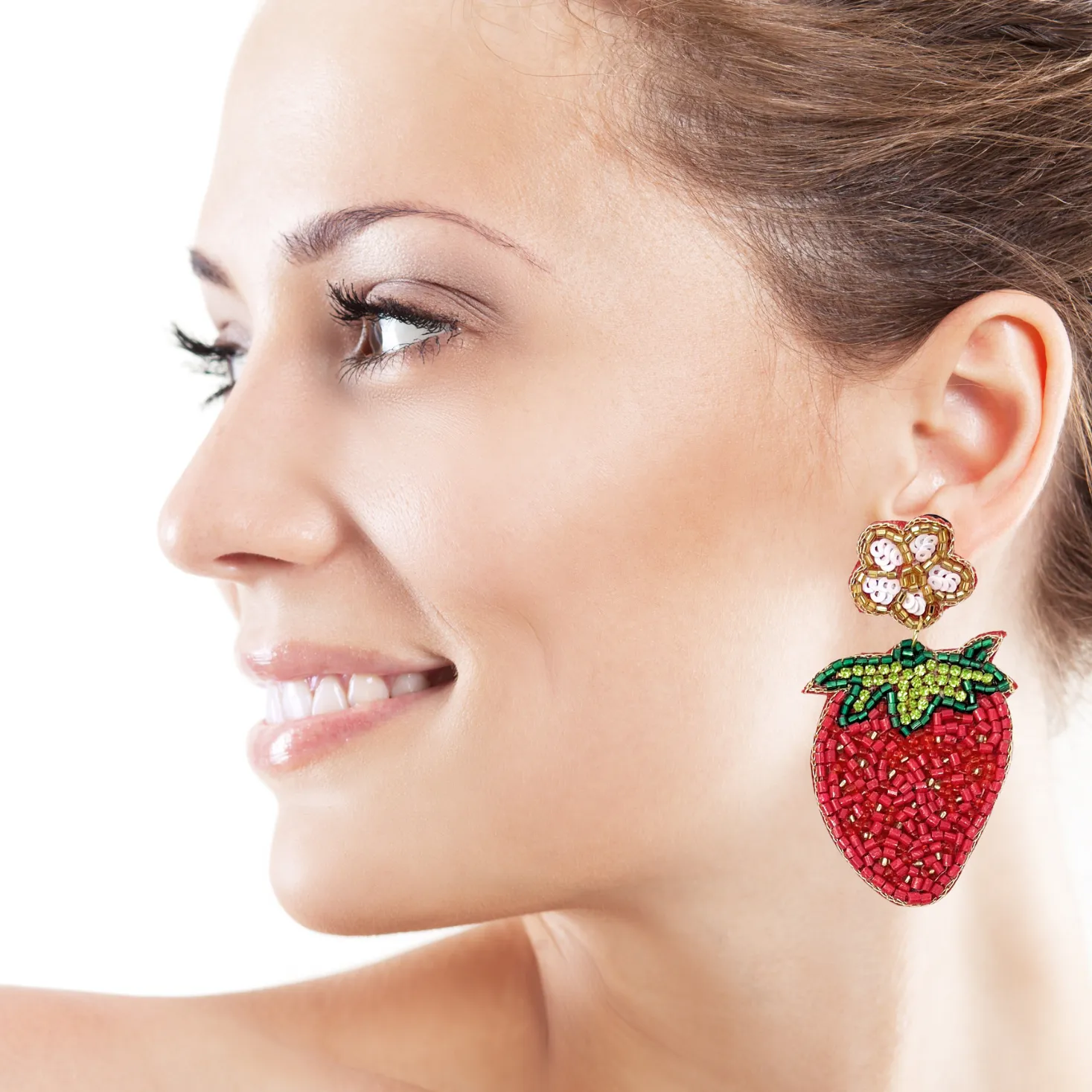 Strawberry Beaded Earrings