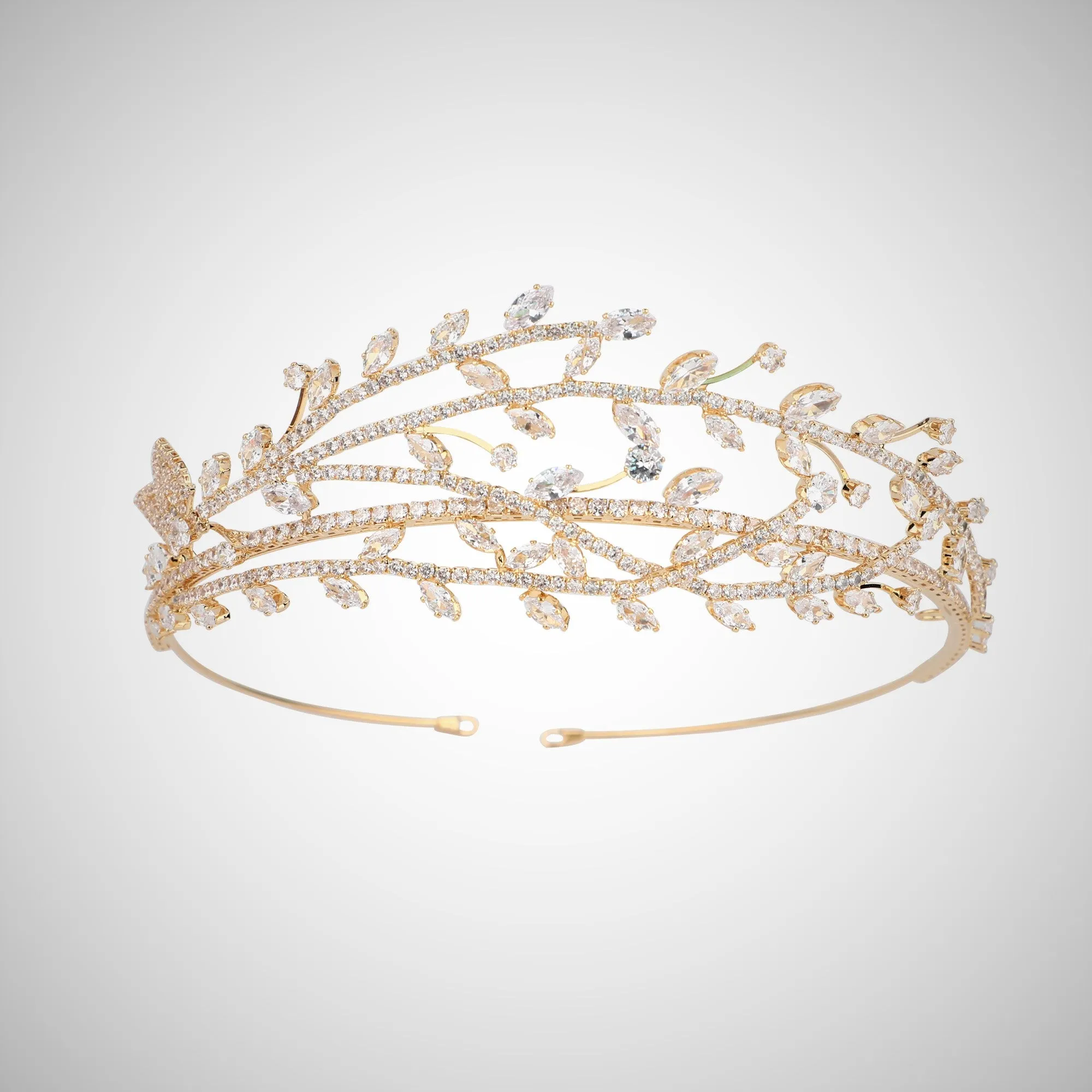 Stunning CZ Roman Inspired Diamond Like Bridal Crown
