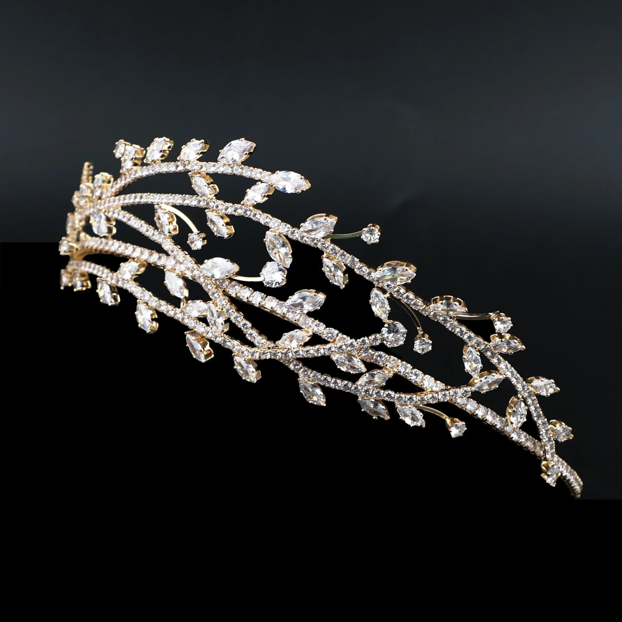 Stunning CZ Roman Inspired Diamond Like Bridal Crown