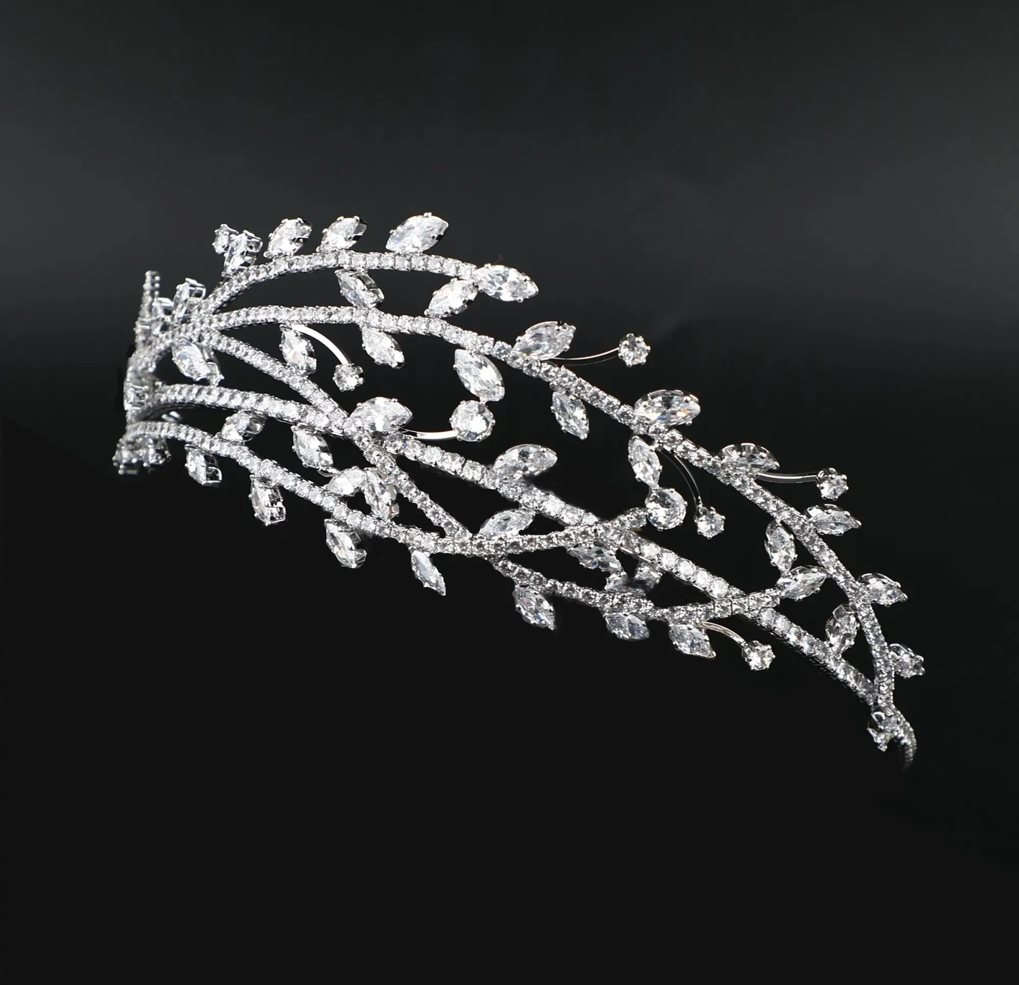 Stunning CZ Roman Inspired Diamond Like Bridal Crown