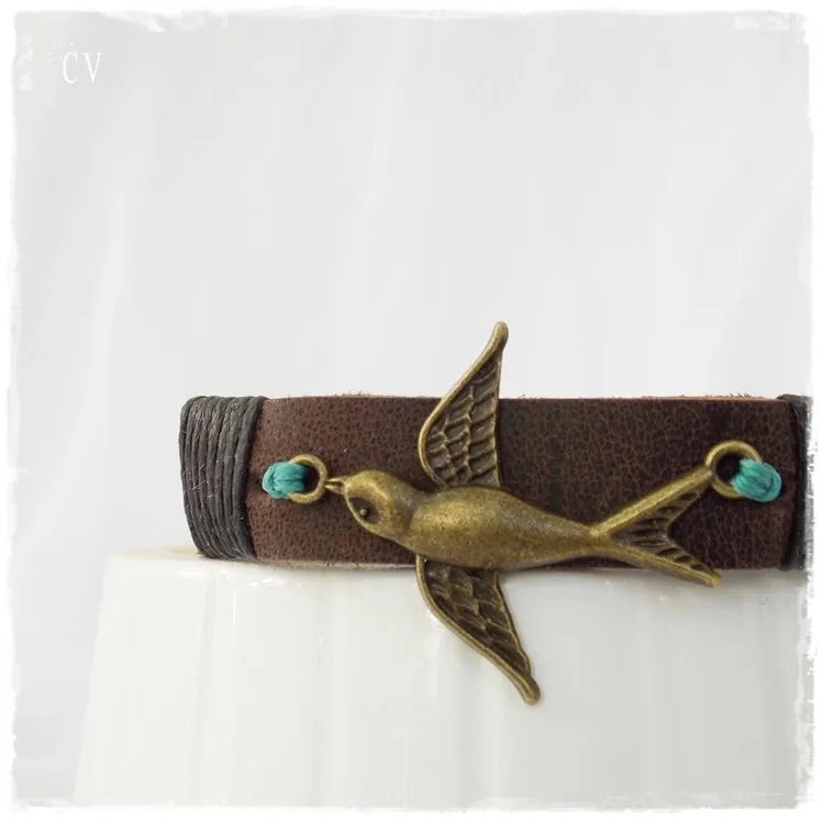 Swallow Bird Leather Bracelet