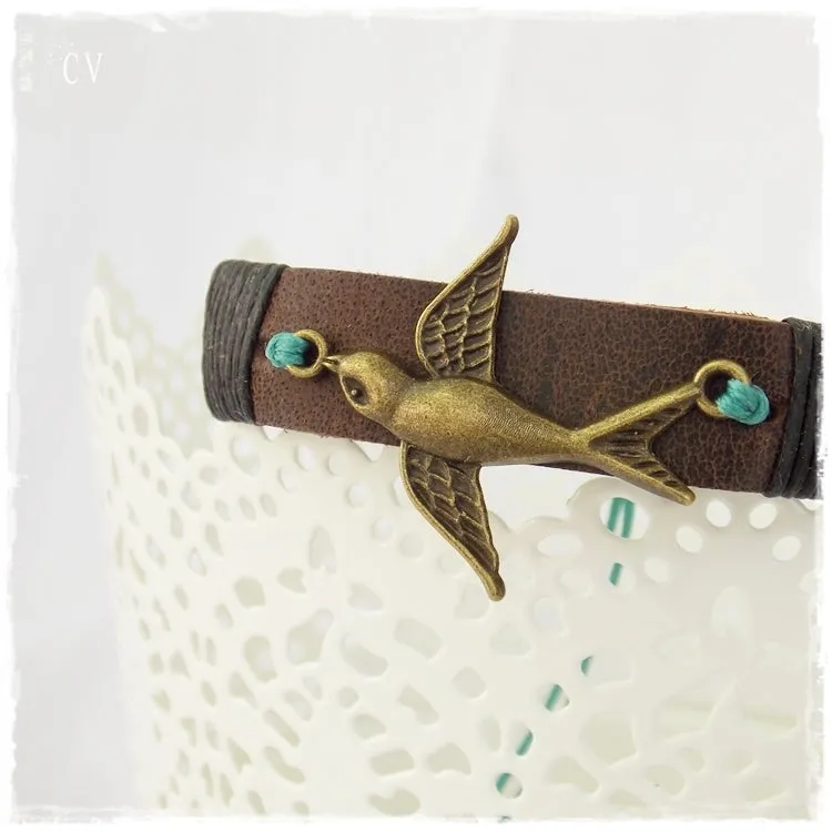 Swallow Bird Leather Bracelet