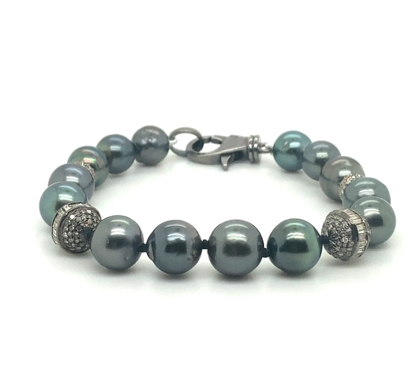 Tahitian Pearl & Diamond Rondelle Bracelet