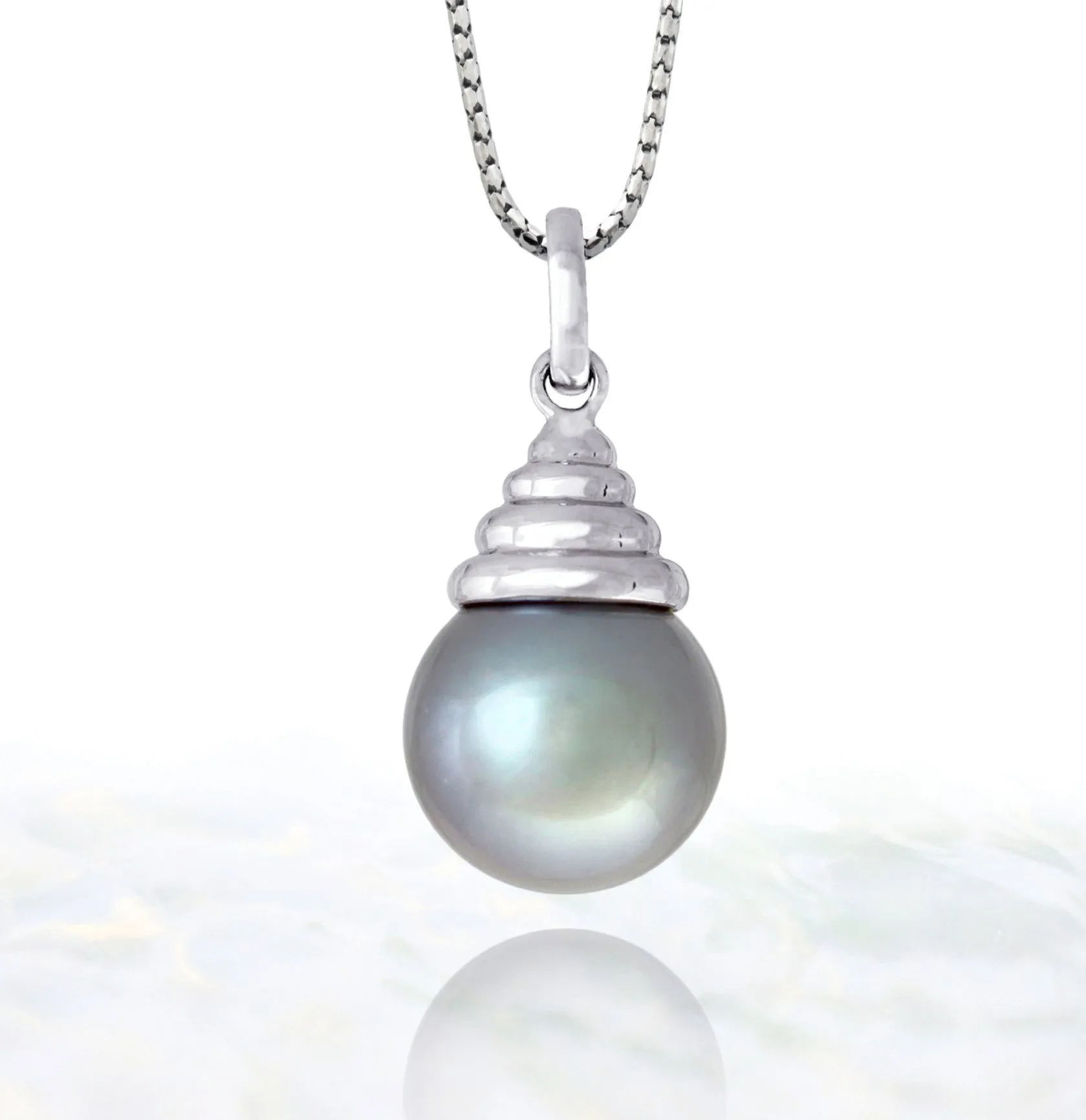 Tahitian pearl pendant - Sterling silver