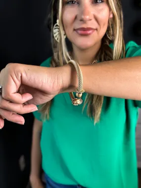 Tawni Metal Cable Stone Cuff