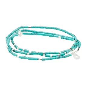 Teardrop Stone Wrap Turquoise/Opalite/Silver - Stone Of Calm