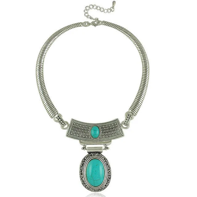 Tibetan Silver with Synthetic Stone Bracelet Fashion Jewelry for Women
