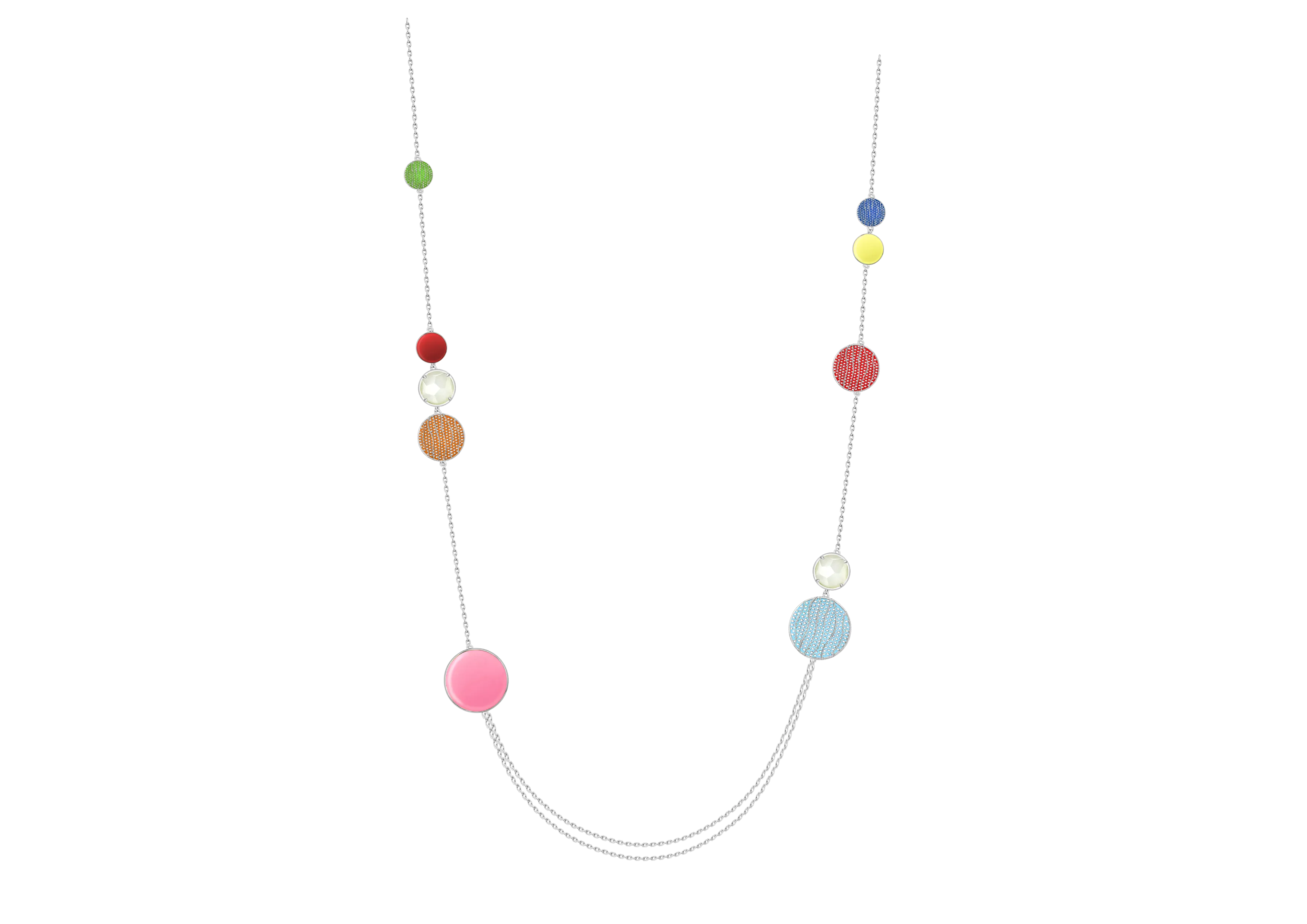TRACEY CHEN | NECKLACE | 天然翡翠琺瑯長鍊 (白金)