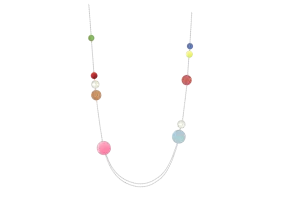 TRACEY CHEN | NECKLACE | 天然翡翠琺瑯長鍊 (白金)