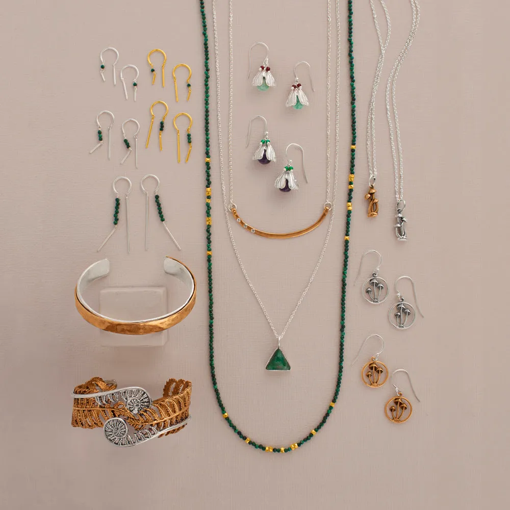 Triad Necklace in Emerald & Silver