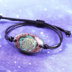 Turquoise Sri Yantra Rope Bracelet