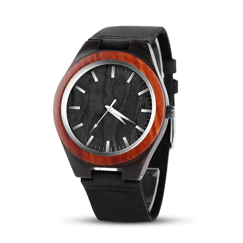 Unique Wood Wrist Watch Fashion Wood Watches Popular Leather Strap Men's Watch Men Watch Clock saat reloj hombre erkek kol saati