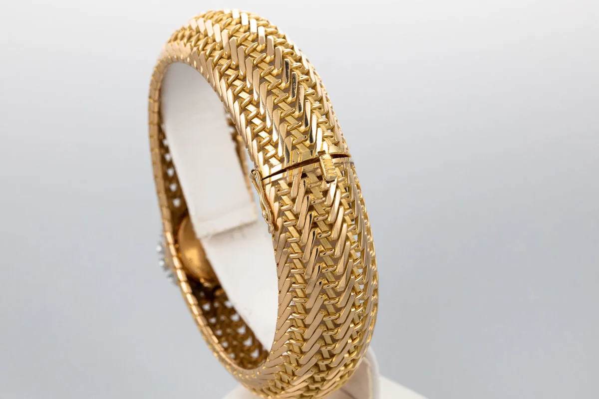 Vacheron Constantin 18K Bracelet Watch with Diamond Surround and Markers